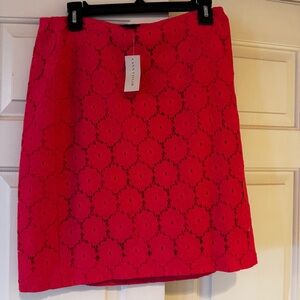 Ann Taylor Orange Lace lined Skirt size 10 NWT # 94